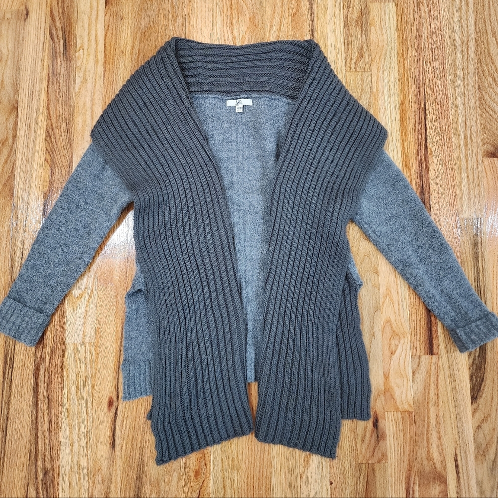 Gray Grey Women's Sweater Cardigan Shawl Neck Collar One Size Lightweight